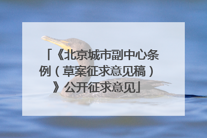 《北京城市副中心条例（草案征求意见稿）》公开征求意见