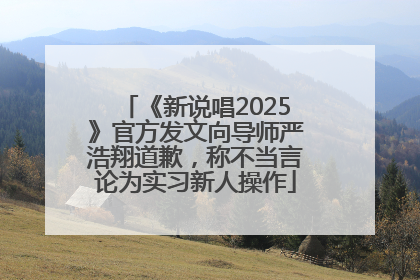 《新说唱2025》官方发文向导师严浩翔道歉，称不当言论为实习新人操作
