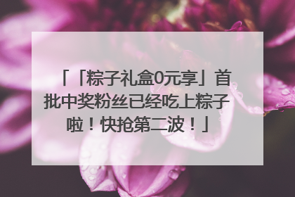 「粽子礼盒0元享」首批中奖粉丝已经吃上粽子啦！快抢第二波！