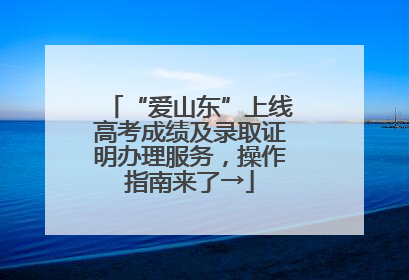 “爱山东”上线高考成绩及录取证明办理服务，操作指南来了→