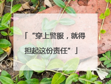 “穿上警服，就得担起这份责任”