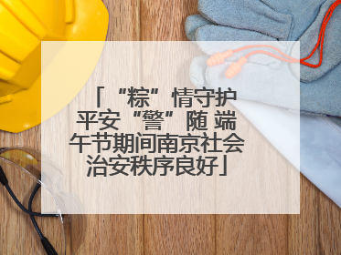 “粽”情守护 平安“警”随 端午节期间南京社会治安秩序良好