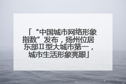 “中国城市网络形象指数”发布，扬州位居东部Ⅱ型大城市第一，城市生活形象亮眼