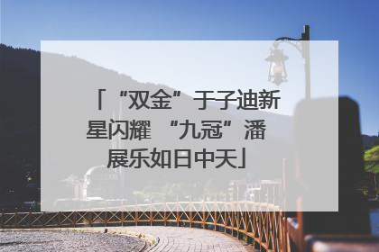 “双金”于子迪新星闪耀 “九冠”潘展乐如日中天