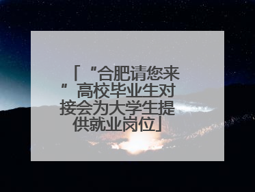 “合肥请您来”高校毕业生对接会为大学生提供就业岗位