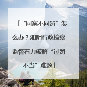 “同案不同罚”怎么办？湘阴行政检察监督着力破解“过罚不当”难题