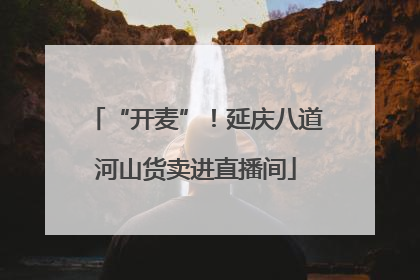 “开麦”！延庆八道河山货卖进直播间