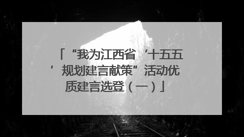 “我为江西省‘十五五’规划建言献策”活动优质建言选登（一）