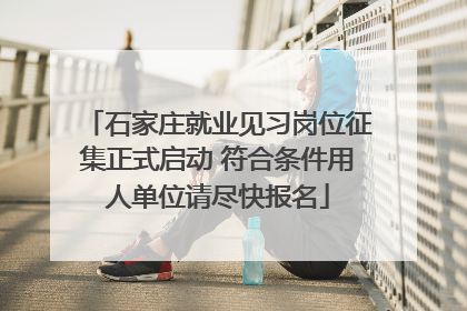 石家庄就业见习岗位征集正式启动 符合条件用人单位请尽快报名