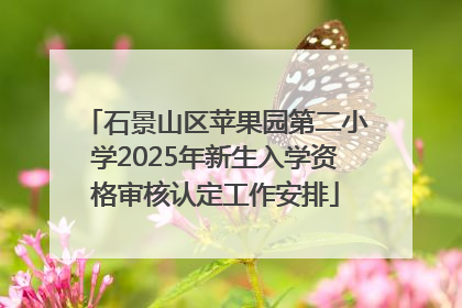 石景山区苹果园第二小学2025年新生入学资格审核认定工作安排