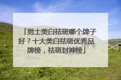 男士美白祛斑哪个牌子好？十大美白祛斑优秀品牌榜，祛斑封神榜