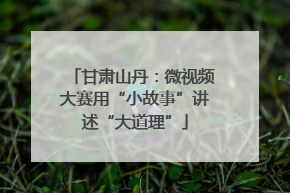 甘肃山丹：微视频大赛用“小故事”讲述“大道理”