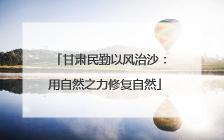 甘肃民勤以风治沙：用自然之力修复自然