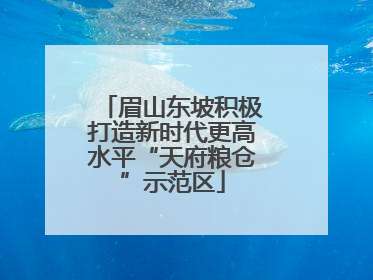 眉山东坡积极打造新时代更高水平“天府粮仓”示范区
