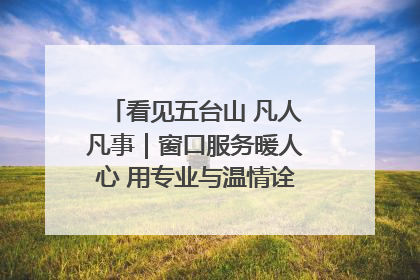 看见五台山 凡人凡事｜窗口服务暖人心 用专业与温情诠释责任担当