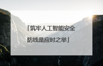 筑牢人工智能安全防线是应时之举