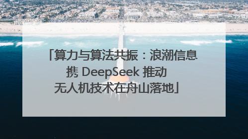 算力与算法共振：浪潮信息携 DeepSeek 推动无人机技术在舟山落地