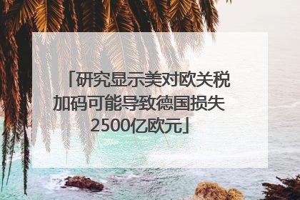 研究显示美对欧关税加码可能导致德国损失2500亿欧元