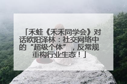 禾蛙《禾禾同学会》对话欧阳泽林：社交网络中的“超级个体”，反常规重构行业生态！