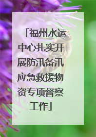 福州水运中心扎实开展防汛备汛应急救援物资专项督察工作