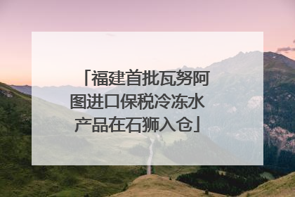 福建首批瓦努阿图进口保税冷冻水产品在石狮入仓