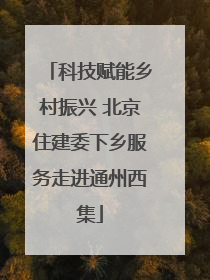 科技赋能乡村振兴 北京住建委下乡服务走进通州西集