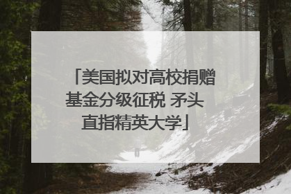 美国拟对高校捐赠基金分级征税 矛头直指精英大学