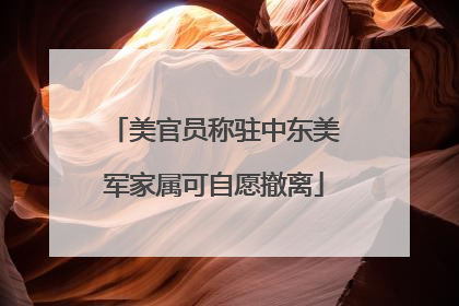 美官员称驻中东美军家属可自愿撤离