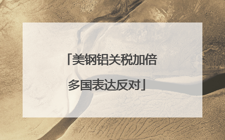 美钢铝关税加倍 多国表达反对