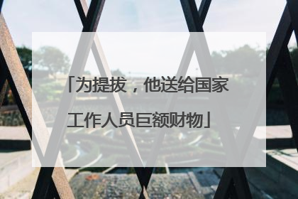 为提拔，他送给国家工作人员巨额财物