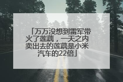 万万没想到雷军带火了莲藕，一天之内卖出去的莲藕是小米汽车的22倍