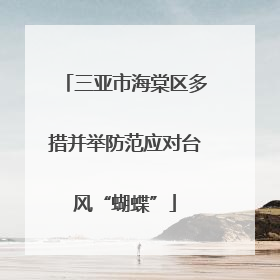 三亚市海棠区多措并举防范应对台风“蝴蝶”