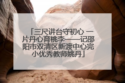 三尺讲台守初心 一片丹心育桃李——记邵阳市双清区新渡中心完小优秀教师姚丹