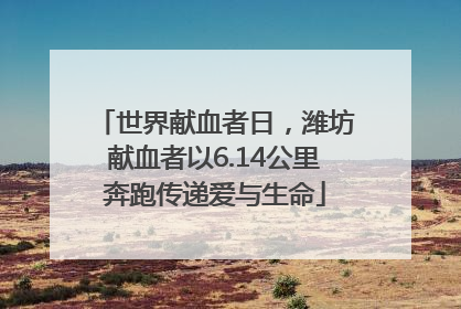 世界献血者日，潍坊献血者以6.14公里奔跑传递爱与生命
