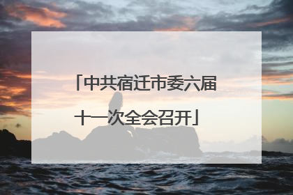 中共宿迁市委六届十一次全会召开