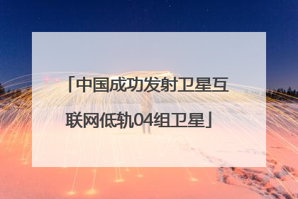中国成功发射卫星互联网低轨04组卫星