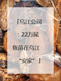乌江公司：22万尾鱼苗在乌江“安家”
