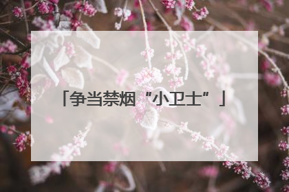 争当禁烟“小卫士”