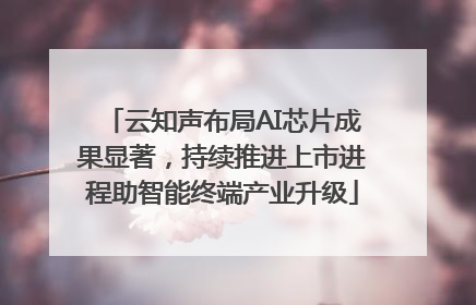 云知声布局AI芯片成果显著，持续推进上市进程助智能终端产业升级