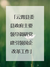云霄县委县政府主要领导调研党建引领国企改革工作