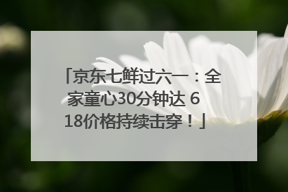 京东七鲜过六一：全家童心30分钟达 618价格持续击穿！