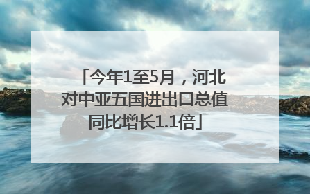 今年1至5月，河北对中亚五国进出口总值同比增长1.1倍