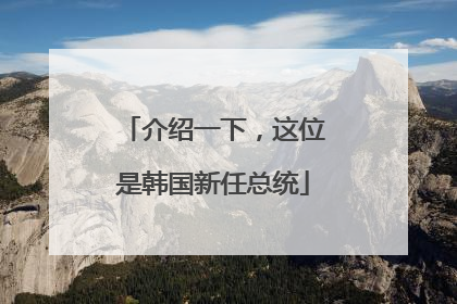 介绍一下，这位是韩国新任总统