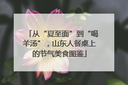 从“夏至面”到“喝羊汤”，山东人餐桌上的节气美食图鉴