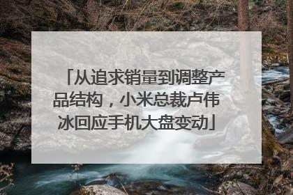 从追求销量到调整产品结构，小米总裁卢伟冰回应手机大盘变动