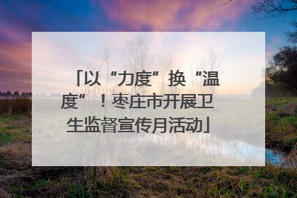 以“力度”换“温度”！枣庄市开展卫生监督宣传月活动