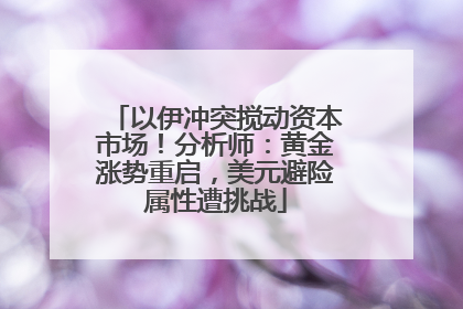 以伊冲突搅动资本市场！分析师：黄金涨势重启，美元避险属性遭挑战