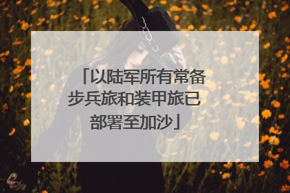 以陆军所有常备步兵旅和装甲旅已部署至加沙