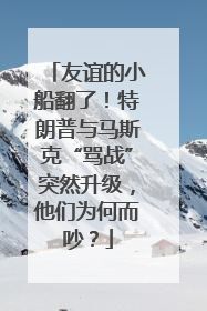 友谊的小船翻了！特朗普与马斯克“骂战”突然升级，他们为何而吵？