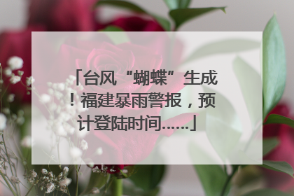 台风“蝴蝶”生成！福建暴雨警报，预计登陆时间……
